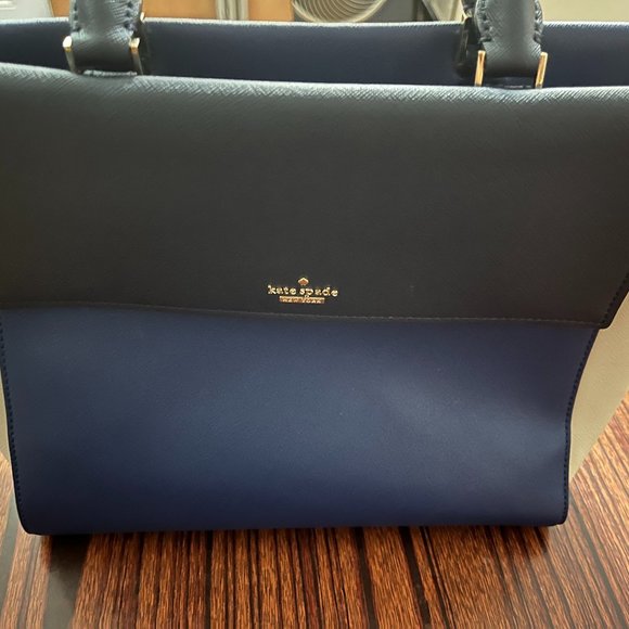 kate spade Handbags - Kate Spade Navy Blue/White Satchel Bag